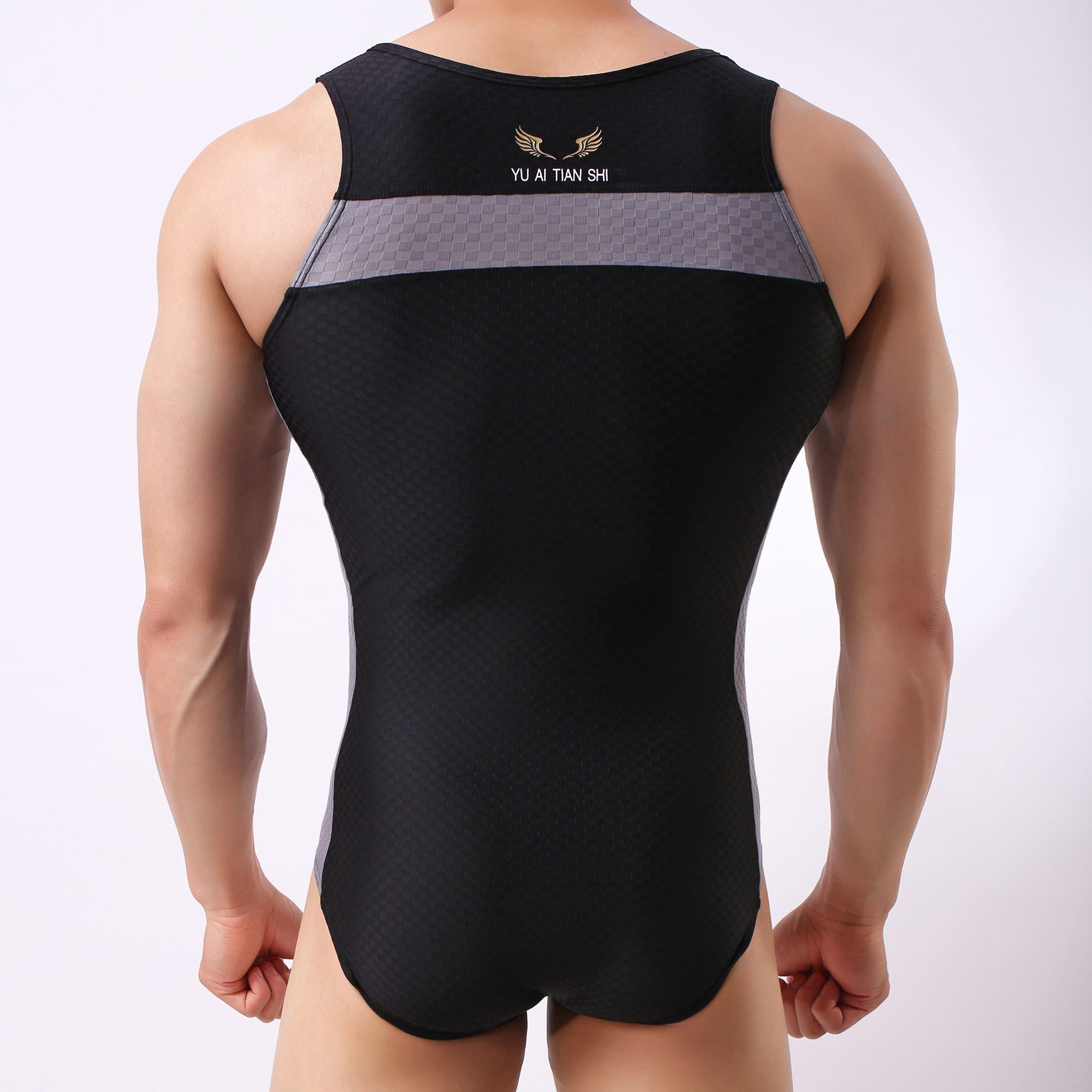 Men's Body Sculpting Nylon Sports Vest One Piece Underwear Bodysuit