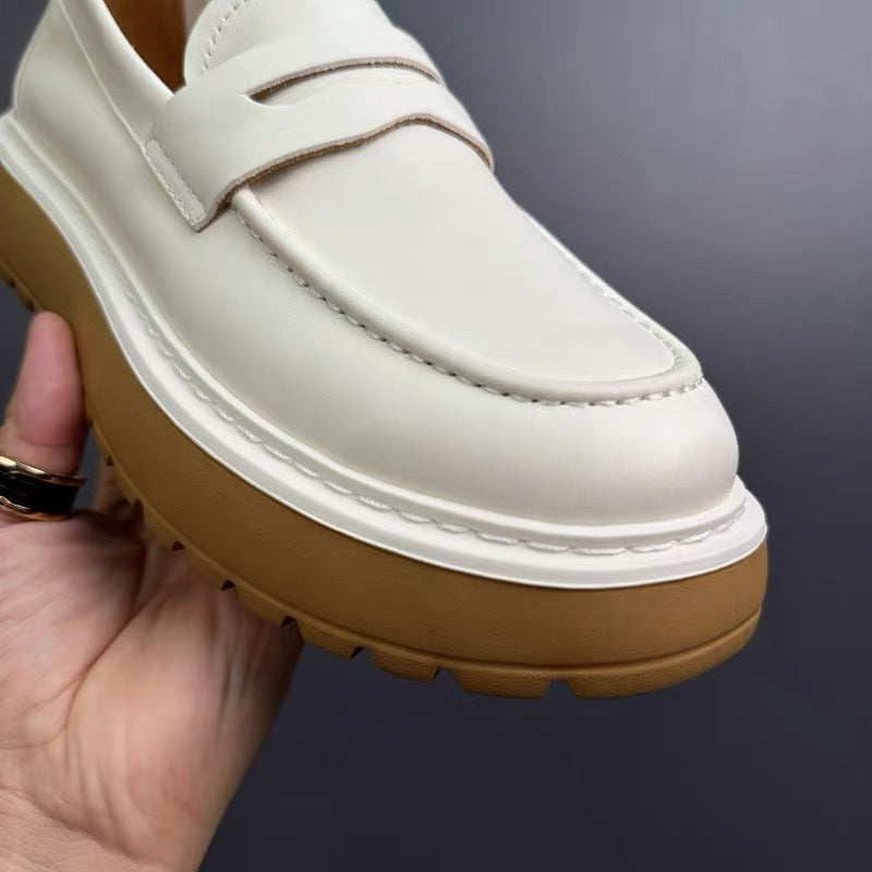 Leather One Pedal Lazy Casual Sneakers