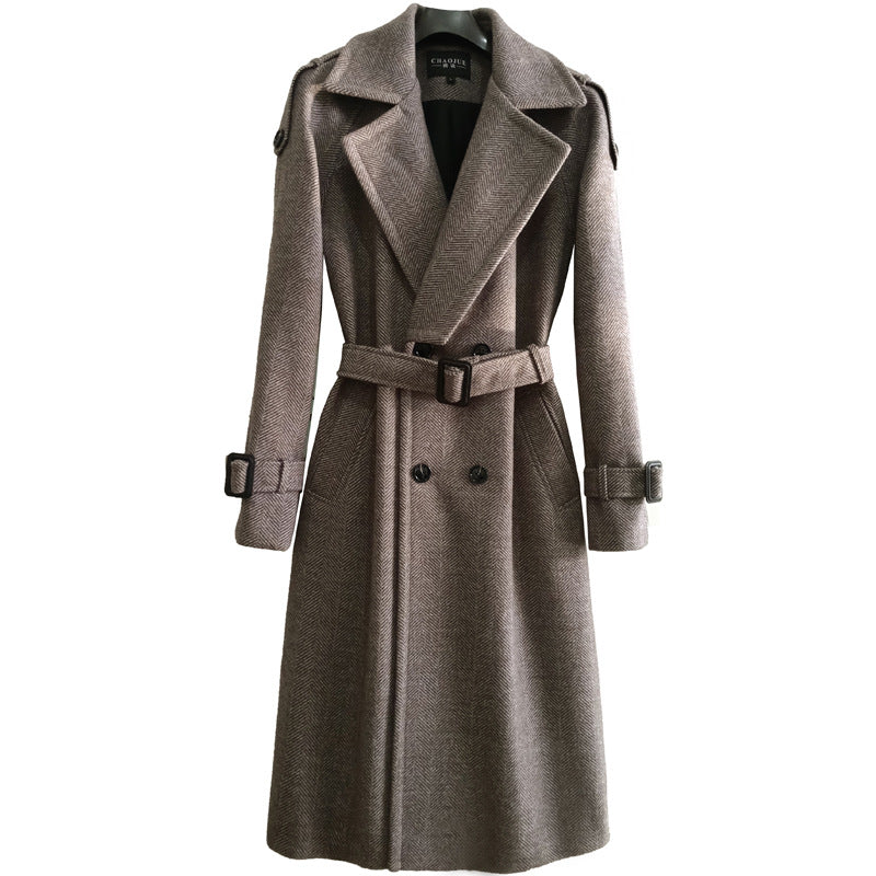Men's long Wool trench coat