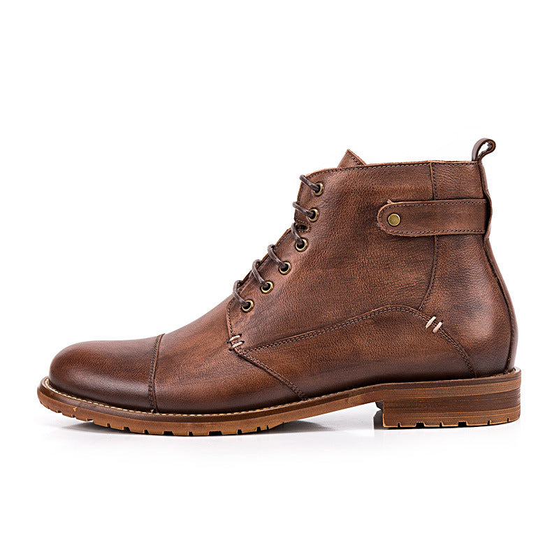 Men's Casual Lace-up High-top Ankle Boots