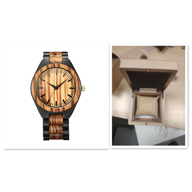 Men's And Women's Large Dial Wood Quartz Watch