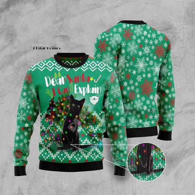 Doodle Nostalgia Winter 3D Digital Print Casual Hoodie