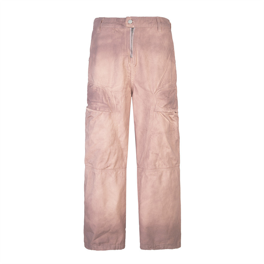 Gradient Tie-dye Dirty Tooling Straight-leg Trousers