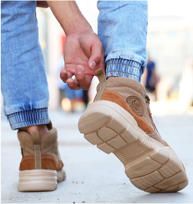 Casual Labor Insurance Men's Steel Breathable Comfortable High-top Safe Work Protective Shoes