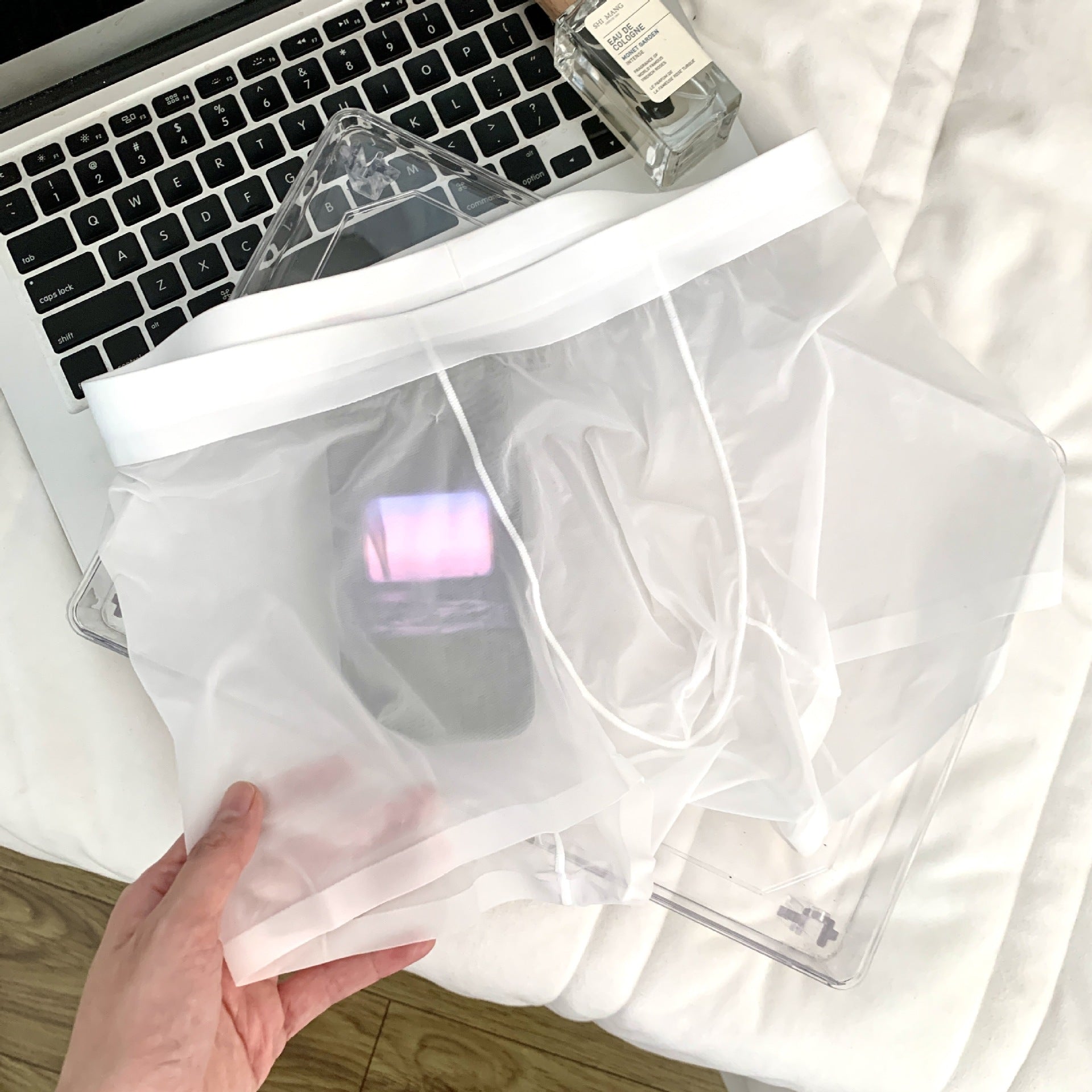 20D Ice Silk Nude Feel Seamless Ultra-thin Transparent Men's Underwear Boxers