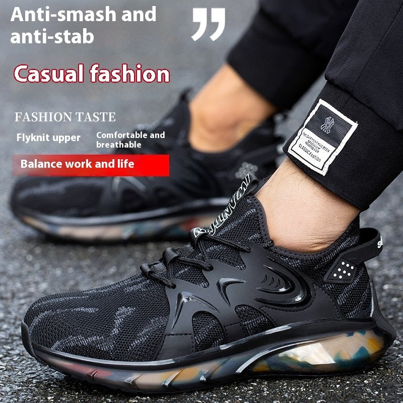 Steel Toe Cap Anti-smashing And Anti-penetration Soft Bottom Sports Anti-slip Safety Shoes