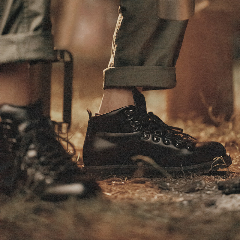 Men's Shoes Autumn New Mid Cut Tooling Boots Trend All Match Casual Shoes