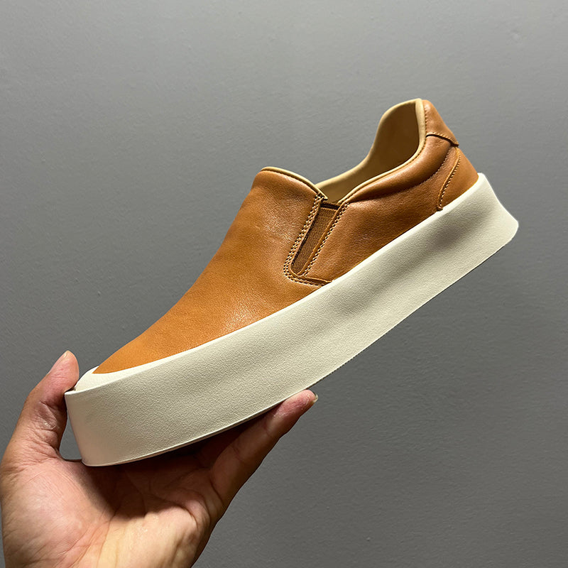 Soft Leather White Soft Bottom Casual Shoes