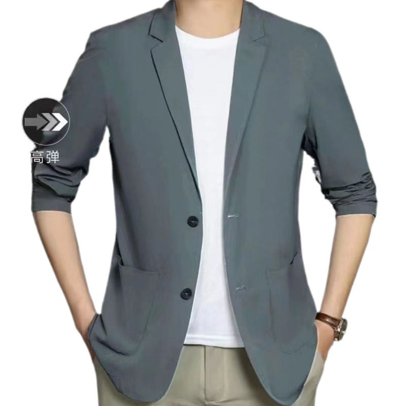 Summer Ice Silk Suit Men's Casual Sun-proof Light Coat