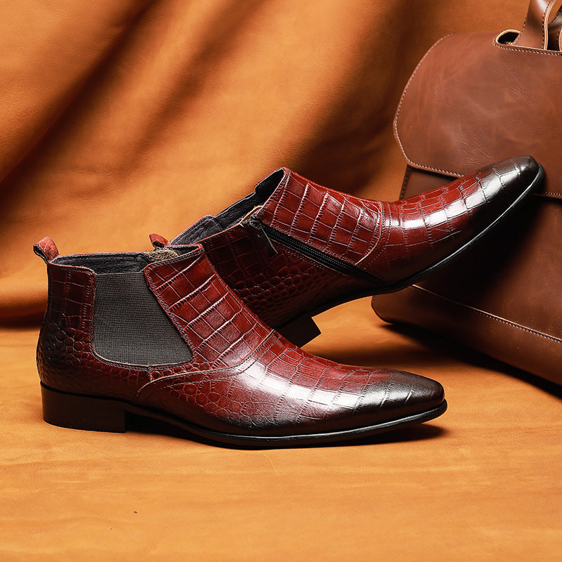 Men's Boots Cowhide High Tops Cowhide Ankle Boots