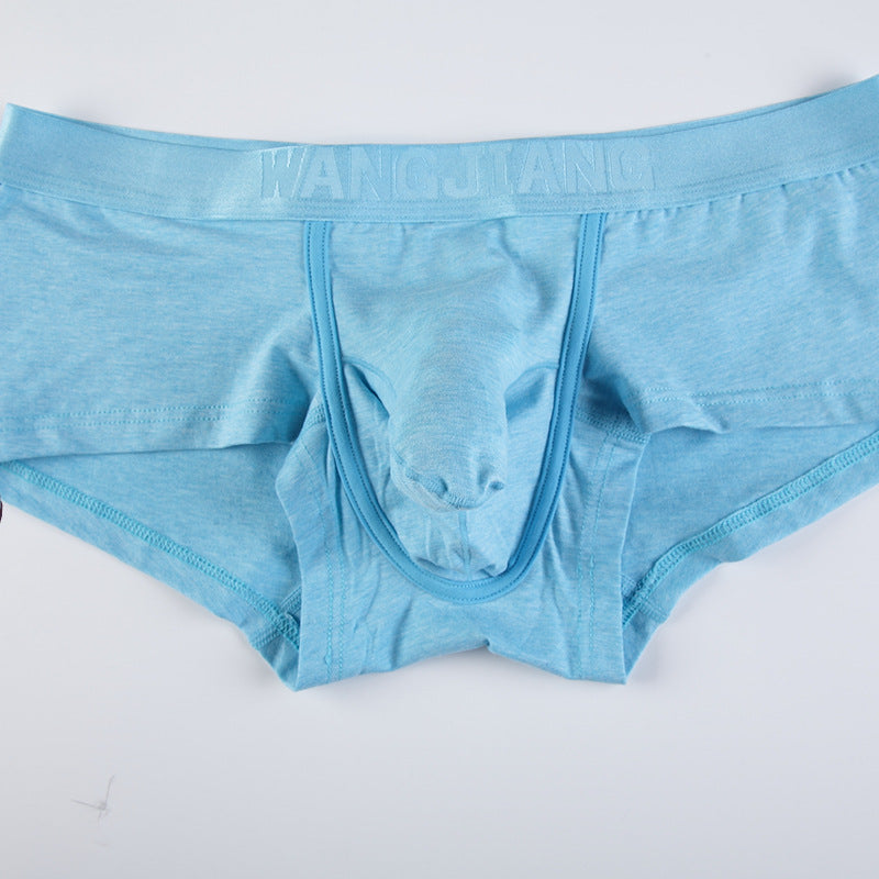 Men's Low Waist Solid Color Cotton Breathable Comfortable Boxers Underwear Boxer