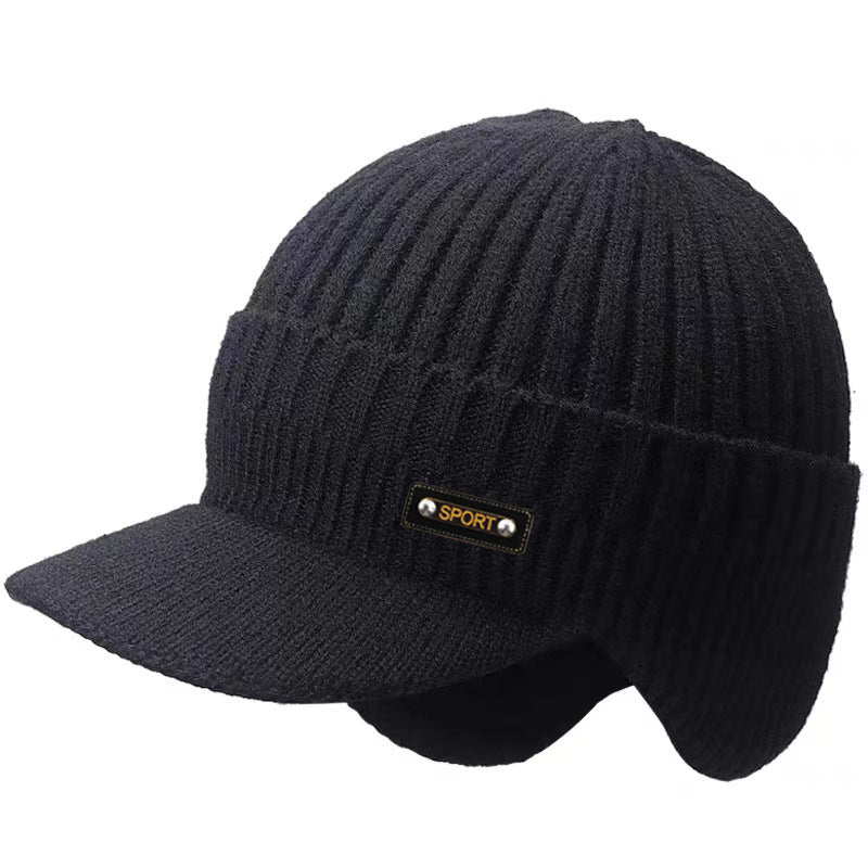 Warm Ear Protection Hat Men's Thickened Woolen Cap