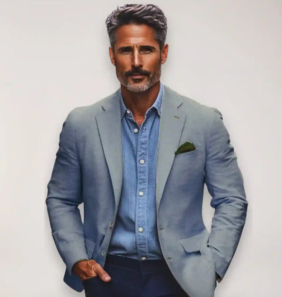 Spring Top Casual Printed Double Button Suit