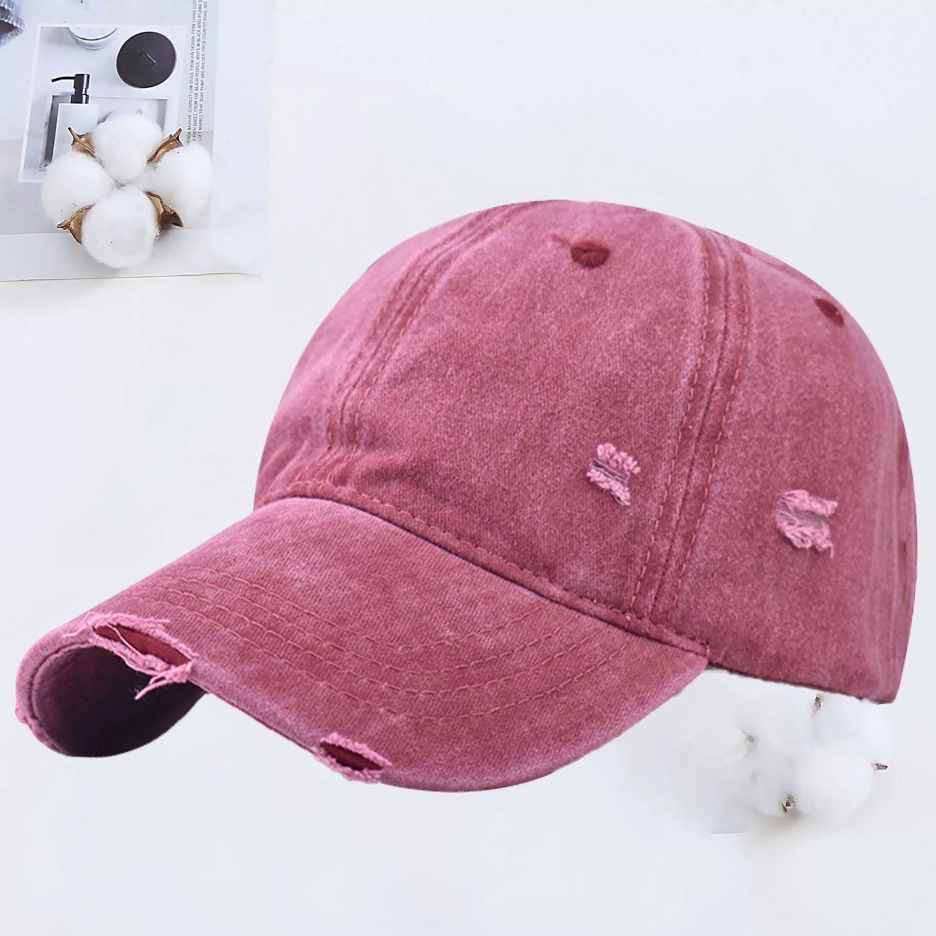 Outdoor Embroidered Printed Washed Hole Baseball Cap