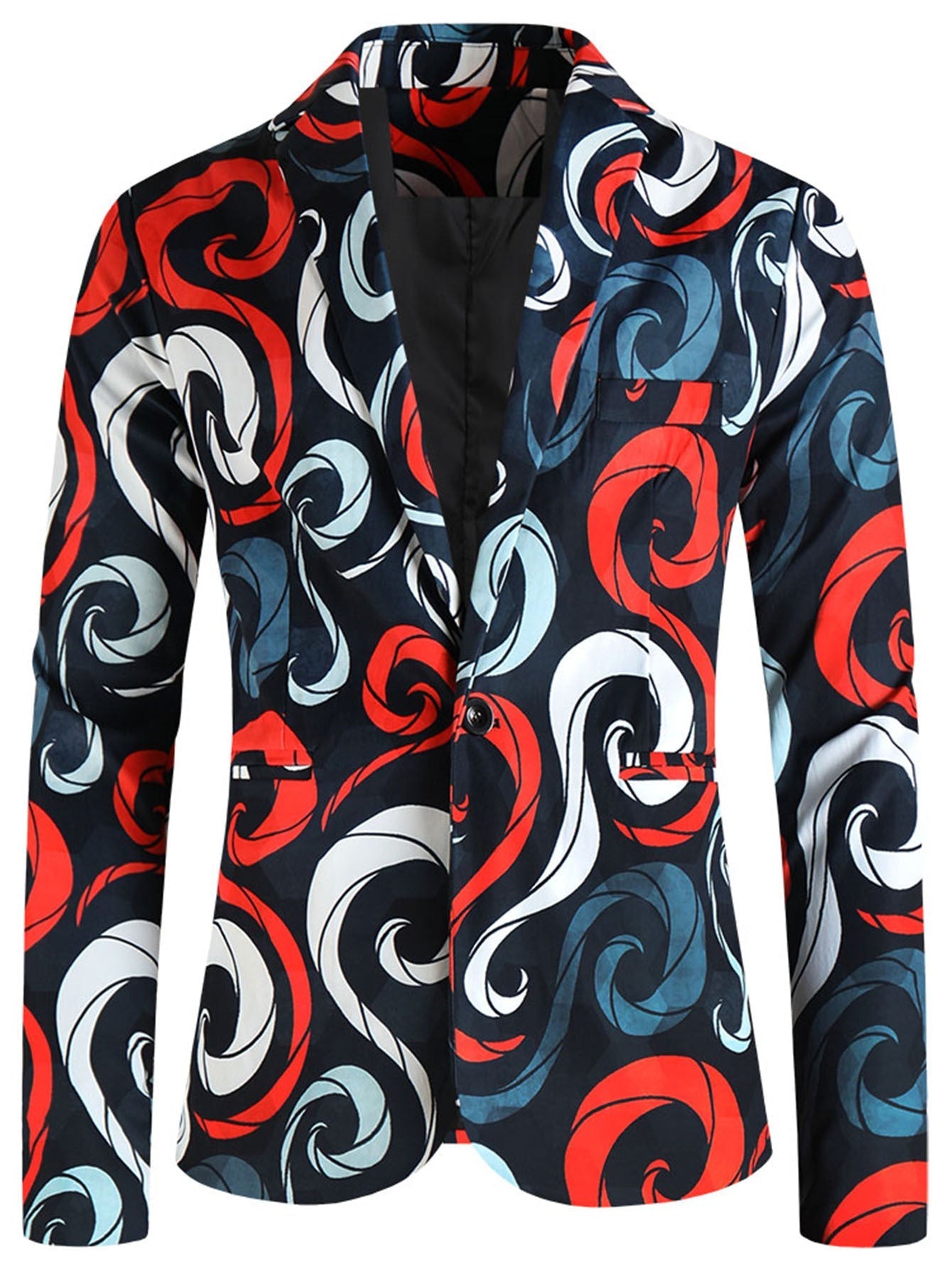 One Button Printing Leisure Suit Plus Size Men's Top