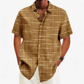 Personal Leisure Loose Men's Cardigan Button Short Sleeve Shirt