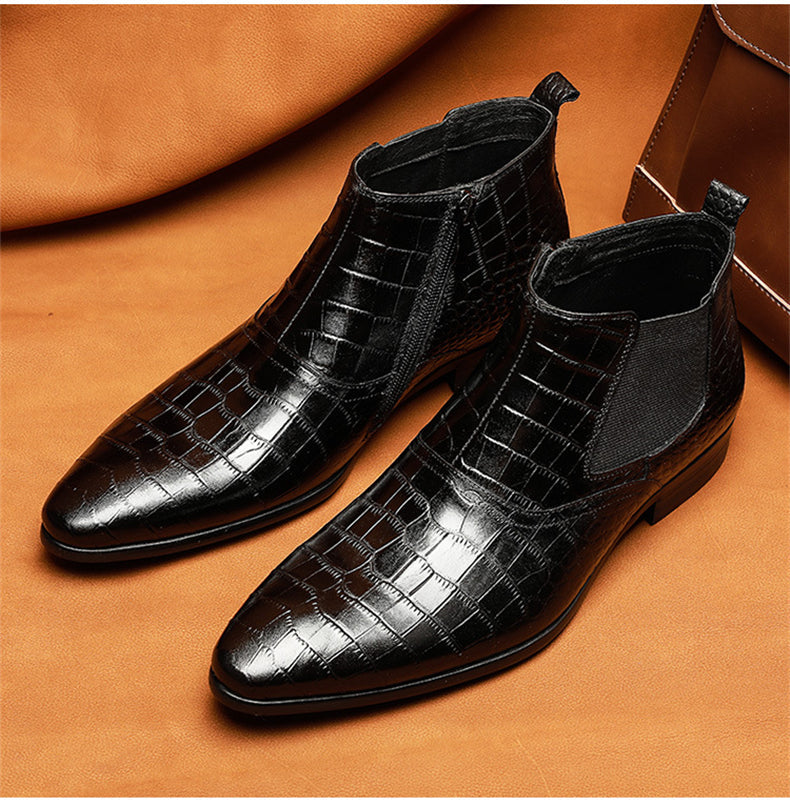 Men's Boots Cowhide High Tops Cowhide Ankle Boots