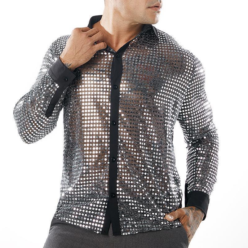 Men's Scales Shirt Long Sleeve Collar
