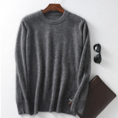 New Cashmere Men's Round Neck Loose Thick Mink Sweater