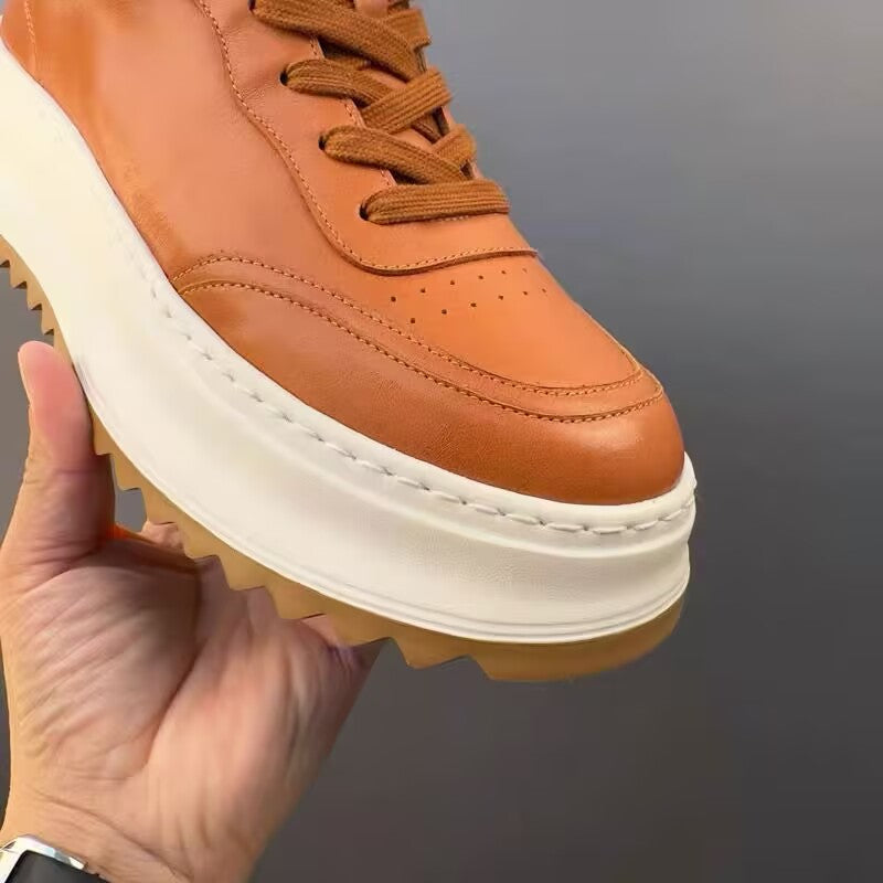 Leather White Shoes Male Retro Casual Shoes