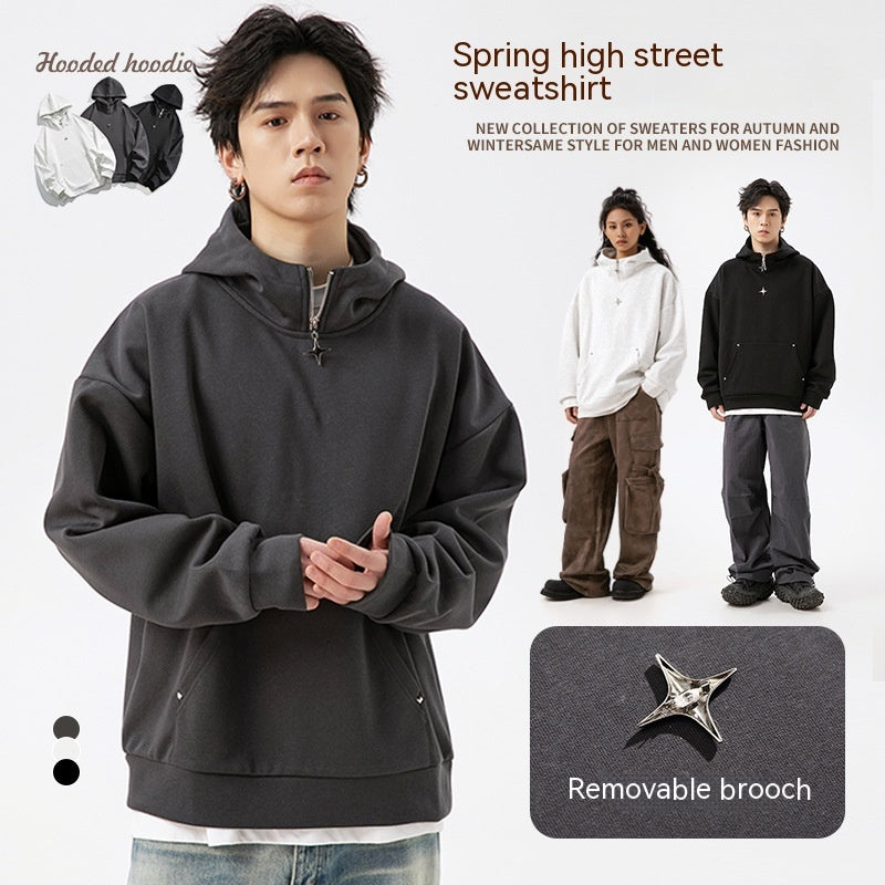American Casual Sweatshirt Men's Hooded Pullover Coat