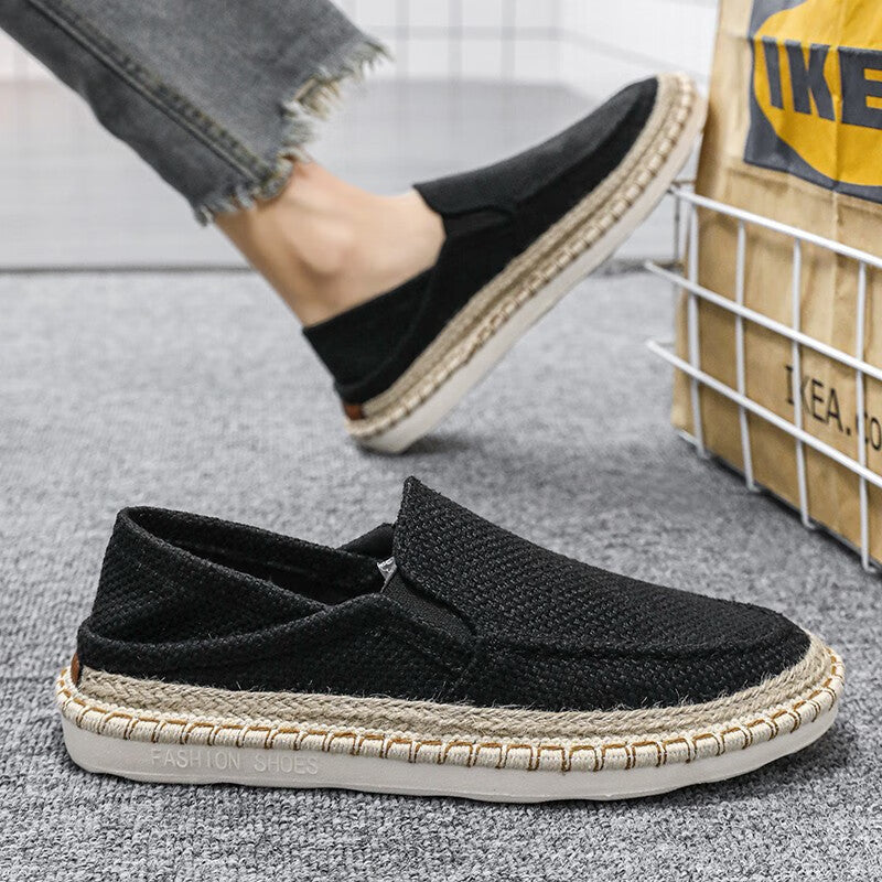 Straw Fisherman Breathable Men's Lazy Trendy Slip-on Casual Shoes