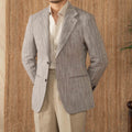 Cotton And Linen Herringbone Business Gentleman Half Lining Suit Jacket