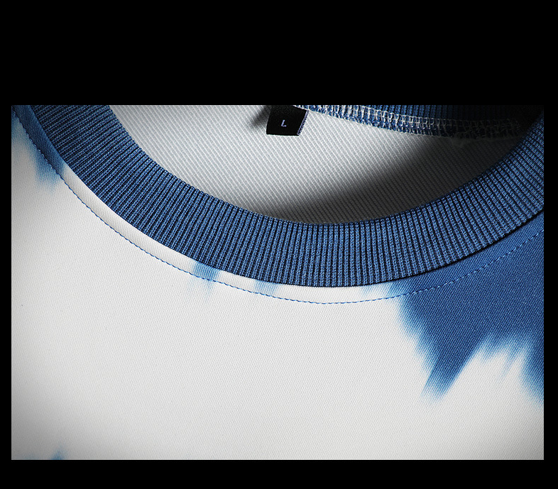 Two-tone Tie-dye Casual Men's Sweater