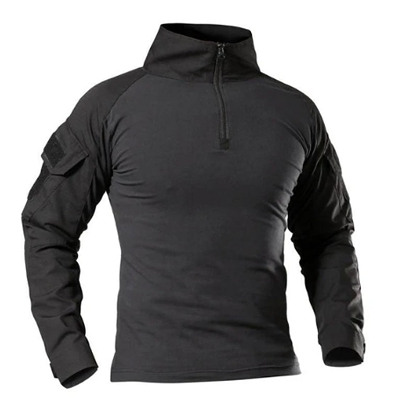 stand collar arm strap pocket Men Elastic soft T-shirt jacket