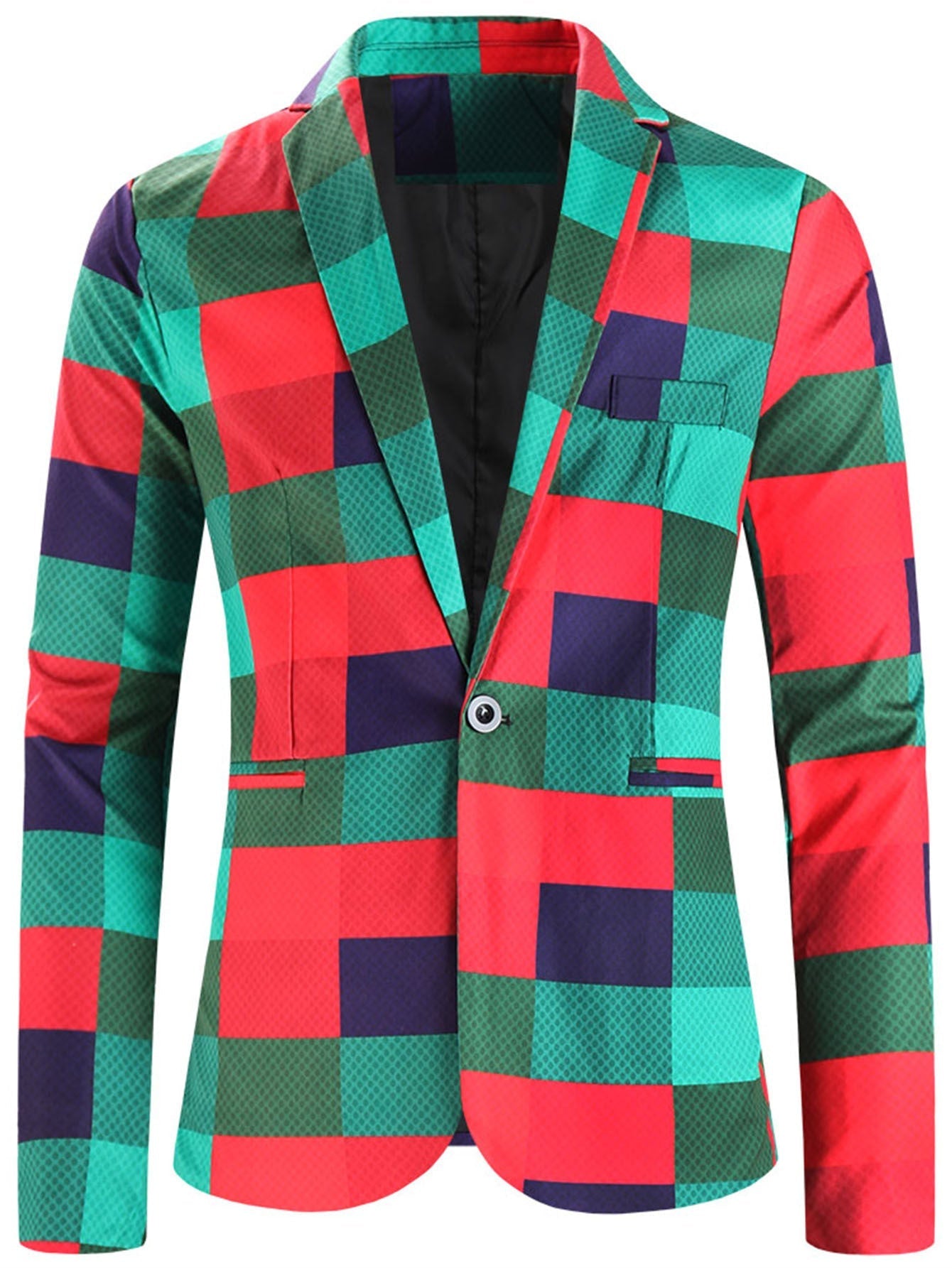 One Button Printing Leisure Suit Plus Size Men's Top