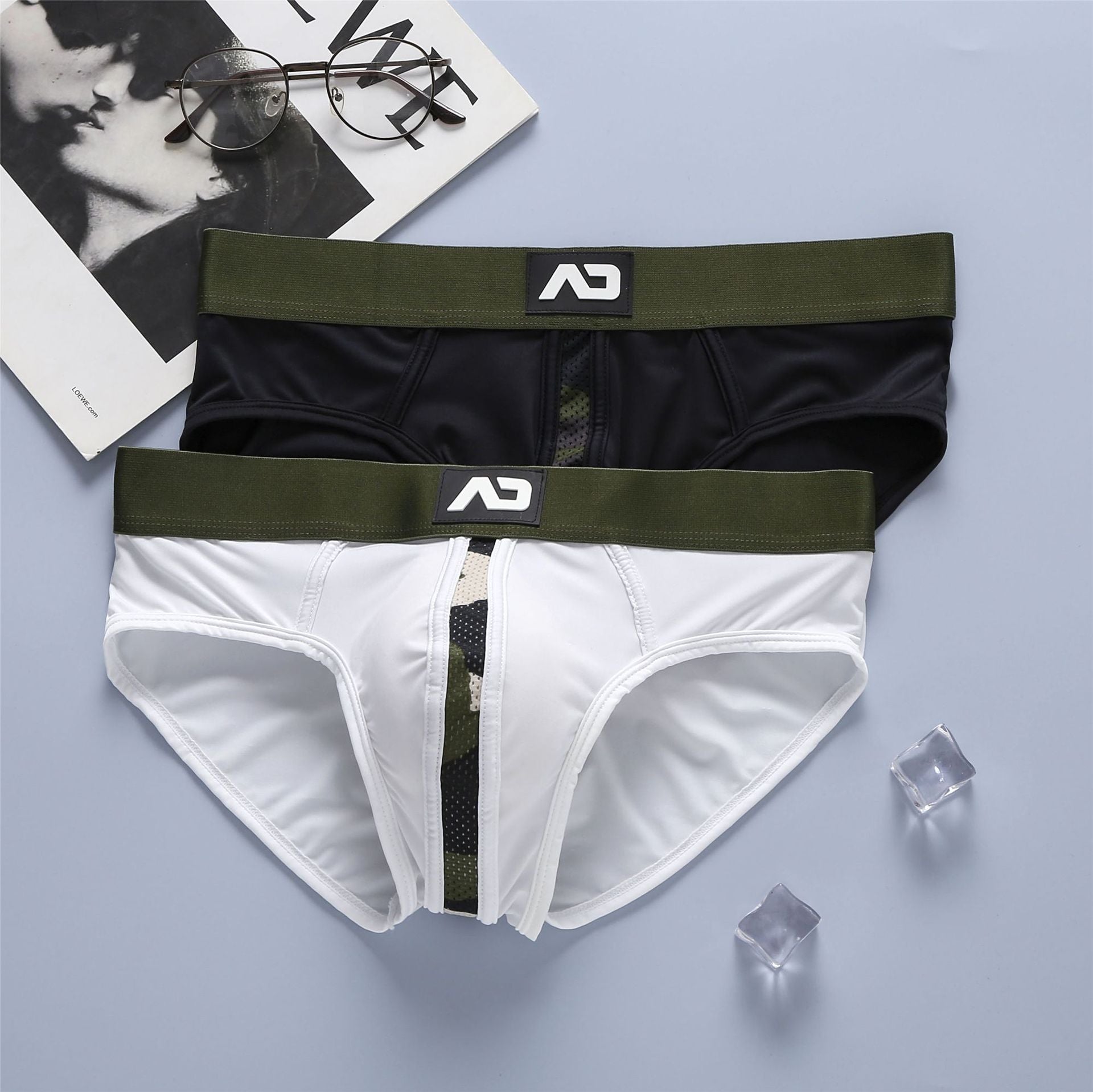 Men's Milk Silk Low Waist Elastic Three-dimensional Bag Comfortable Briefs