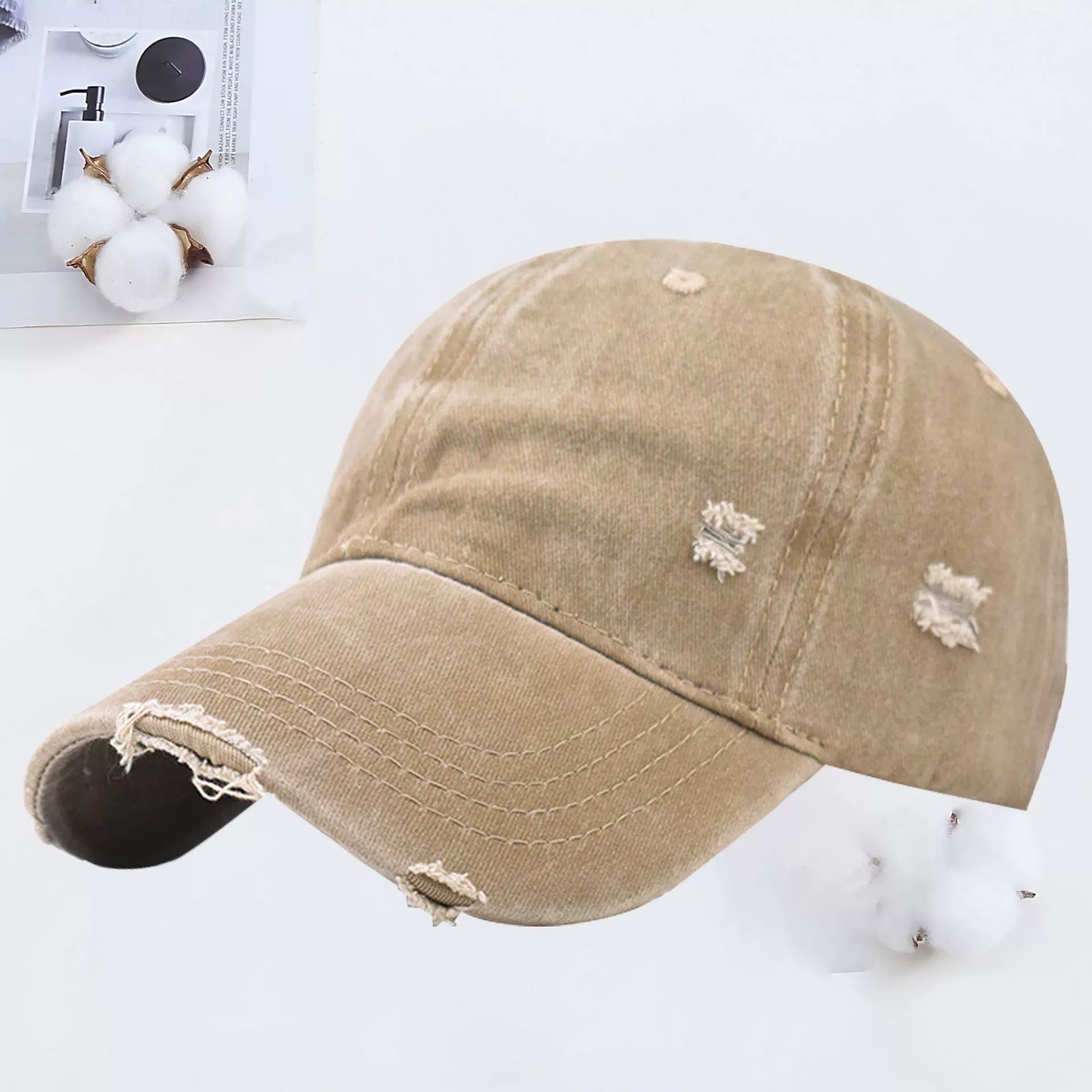 Outdoor Embroidered Printed Washed Hole Baseball Cap