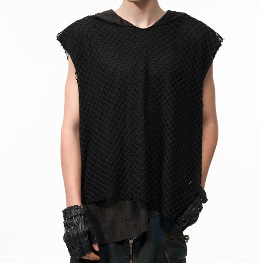 Niche Real Two Pieces Hooded Hollow Vest
